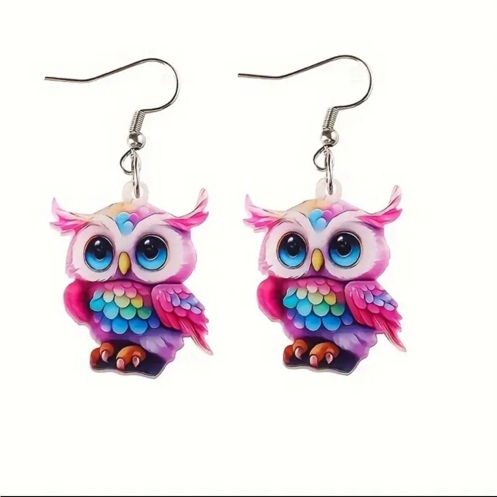 Hand crafted Owl Dangle Earrings